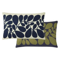 Sycamore Stripe Cushion Cover 60x40cm In Space Blue, Olive