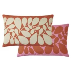 Sycamore Stripe Cushion Cover 60x40cm In Tomato, Pink