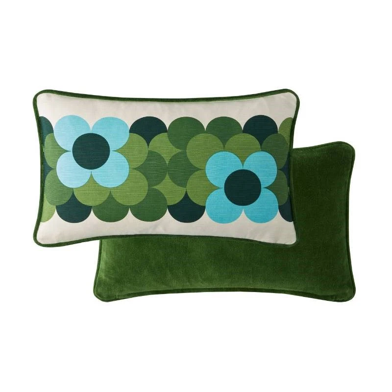 Retro Flower Stripe Cushion Cover 50x30cm In Riviera 3 Retro Flower Stripe Cushion Cover 50x30cm In Riviera