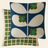 Wild Rose Stem Cushion - Navy -Orla Kiely 5021253197946 wild rose navy