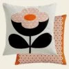 Buttercup Stem Persimmon Cushion 2 Buttercup Stem Persimmon Cushion -Orla Kiely BFCC BCUPPERSButtercup Stem Persimmon Cushion Orla Kiely