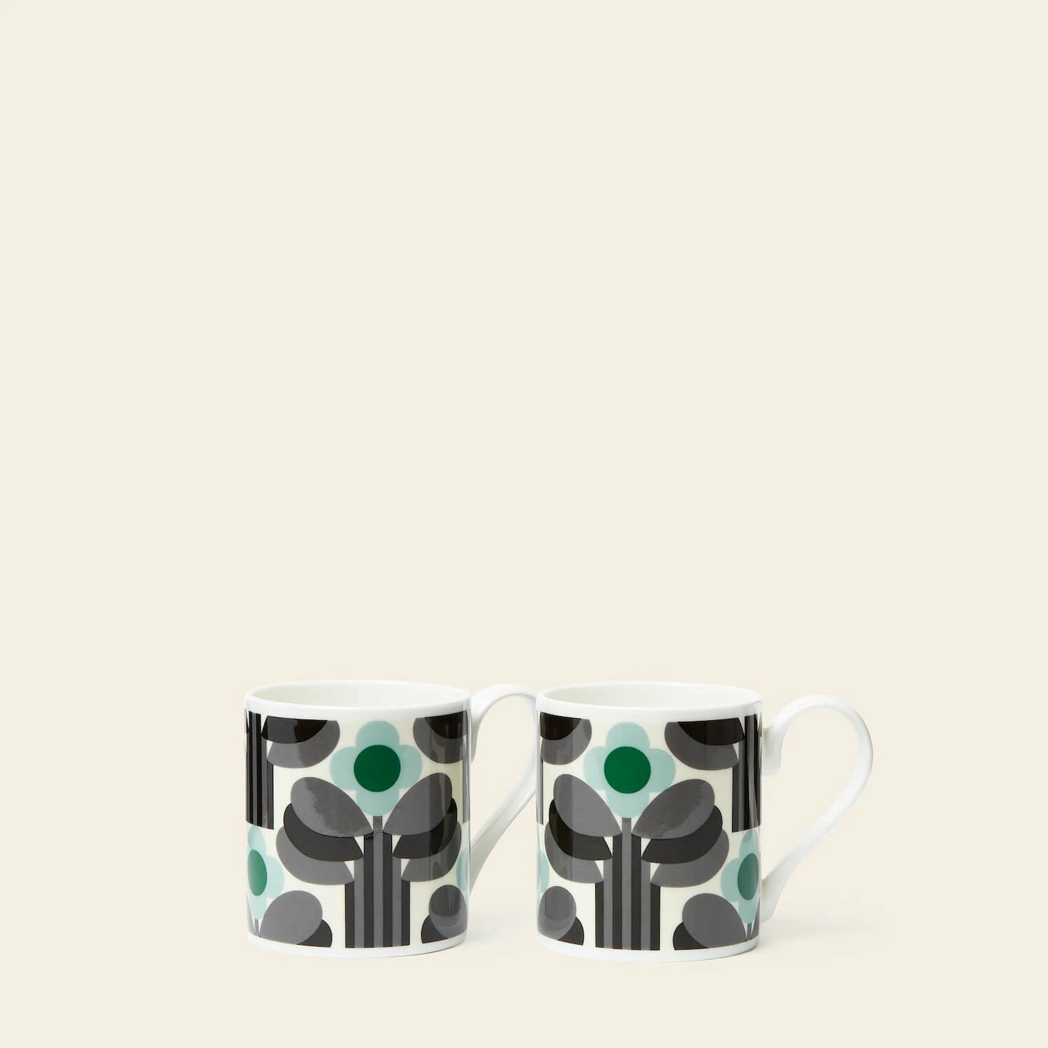 Standard Mug Set Of 2 - Art Deco Green 4 Standard Mug Set Of 2 - Art Deco Green - Image 2