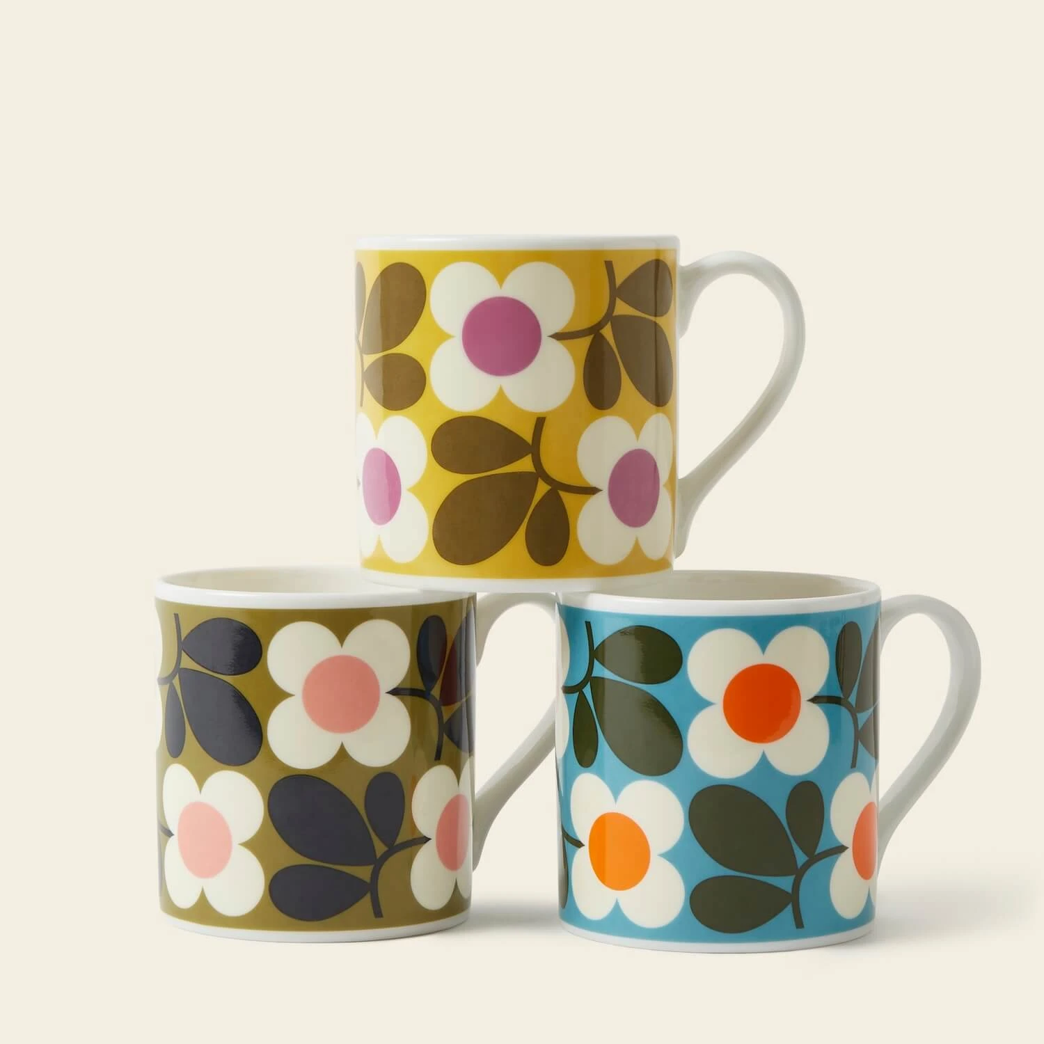 Large Mug Set Of 3 - Floret 3 Large Mug Set Of 3 - Floret