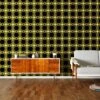 Atomic Flower Khaki Wallpaper - 70cm X 10m -Orla Kiely ORLAKIELY ATOMICFLOWER 70CMnoise light