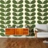 Botanica Fern Wallpaper - 52cm X 10m -Orla Kiely OrlaKiely SampleBackstamp Botanica