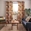 Solid Stem Lined Eyelet Curtains - Auburn 1 Solid Stem Lined Eyelet Curtains - Auburn -Orla Kiely OrlaKiely StemAuburnMain