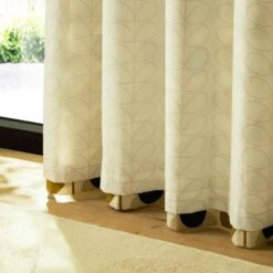 Stem Bloom Lined Eyelet Curtains Antique Gold -Orla Kiely StemBloomAntiqueGoldLining