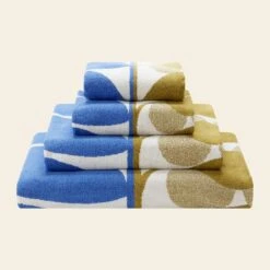 Stem Bloom Duo Towels Blue Fawn -Orla Kiely StemBloomDuoTowelsBlueFawn