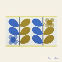 Stem Bloom Duo Towels Blue Fawn -Orla Kiely StemBloomDuoTowelsBlueFawn BathMat