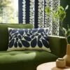 Sycamore Stripe Cushion Blue / Olive -Orla Kiely SycamoreStripeBlue OliveCameo