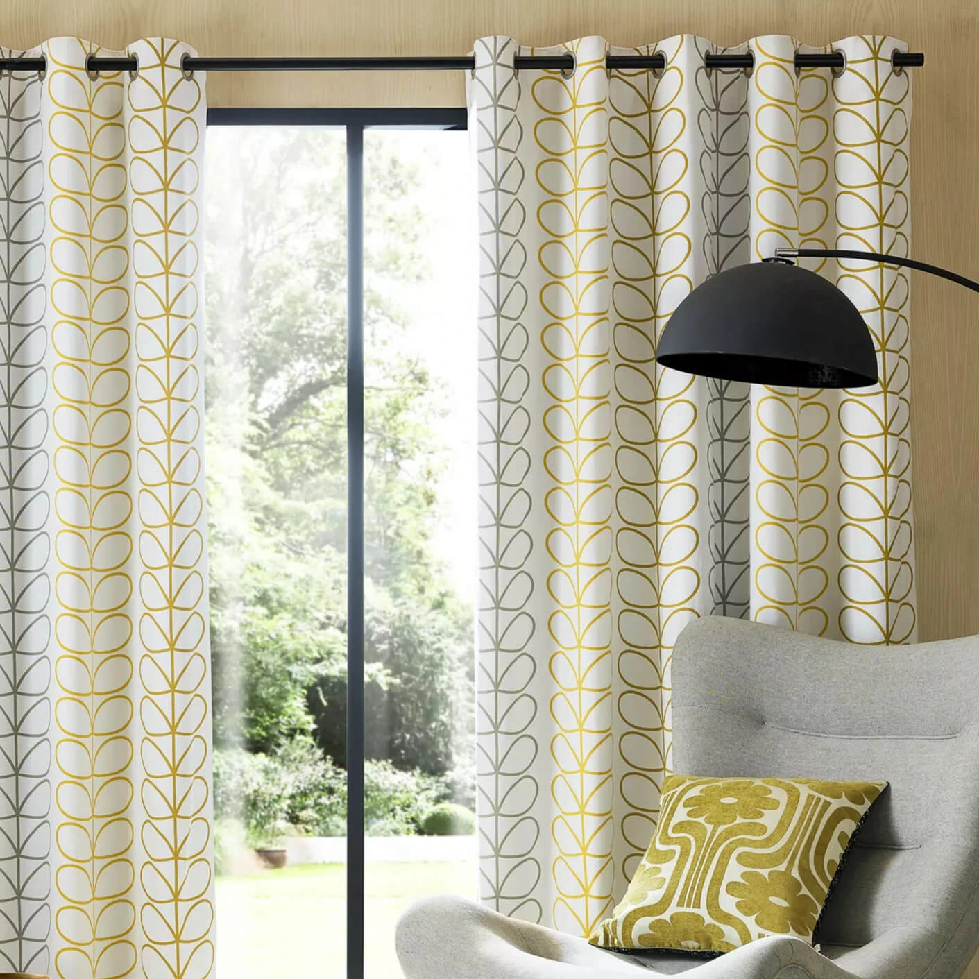 Trio Stem Ochre Curtains 3 Trio Stem Ochre Curtains