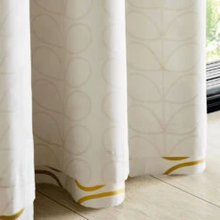 Trio Stem Ochre Curtains 7 Trio Stem Ochre Curtains -Orla Kiely Trio Stem Ochre Curtains Lining