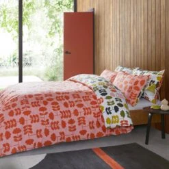 Cut Stem Bed Linen - Paprika -Orla Kiely cut stem multi paprika main reverse final