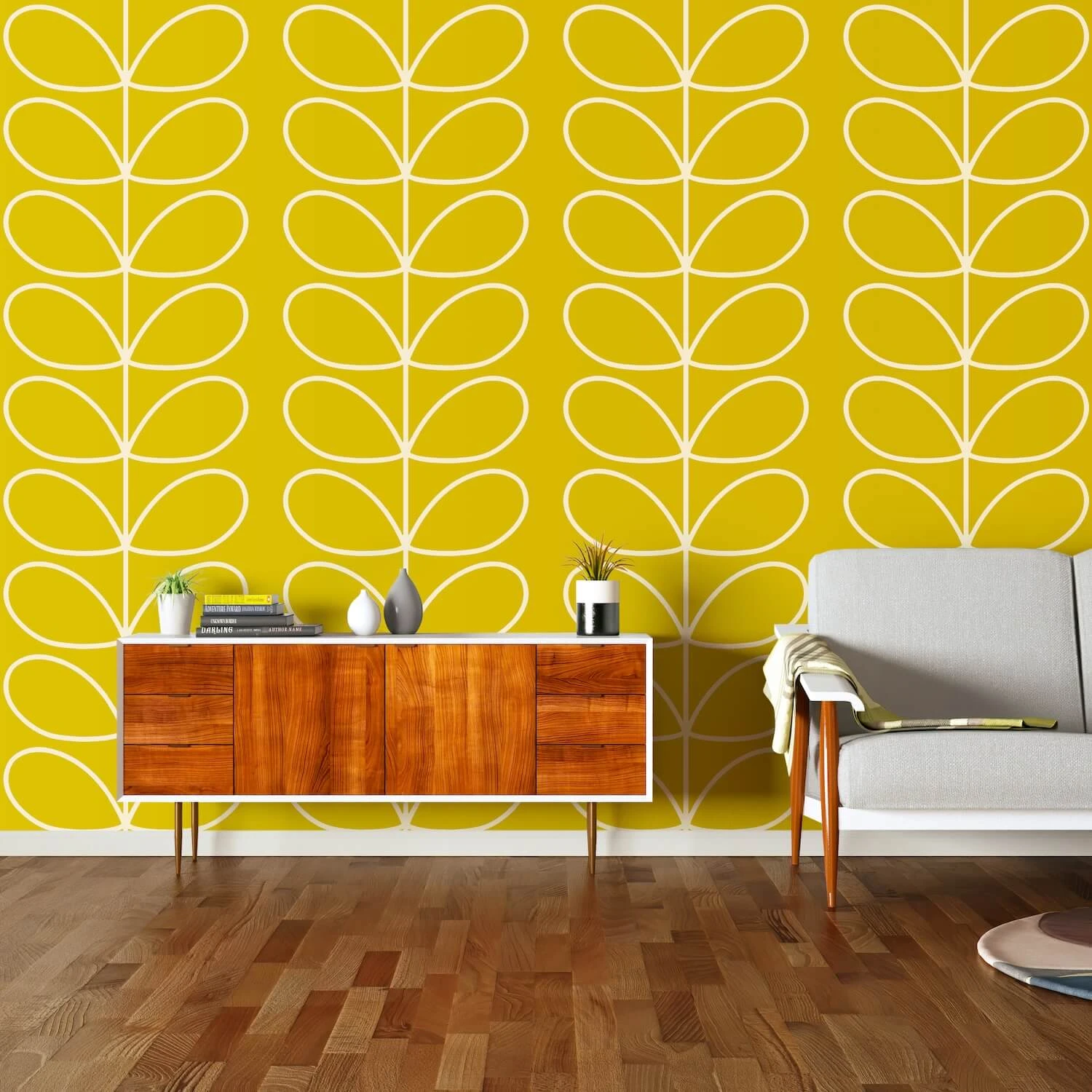 Giant Linear Stem Sunflower Wallpaper - 52cm X 10m 3 Giant Linear Stem Sunflower Wallpaper - 52cm X 10m