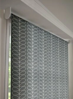 Ready Made Roller Blinds Linear Stem Silver -Orla Kiely linearstemsilvercloseupforemail