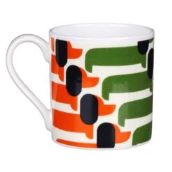 Orla Kiely Orange Sausage Dog Large Mug -Orla Kiely mclaggan orla kiely msqok107 sausage dog dachsund orange large mug 18 copy