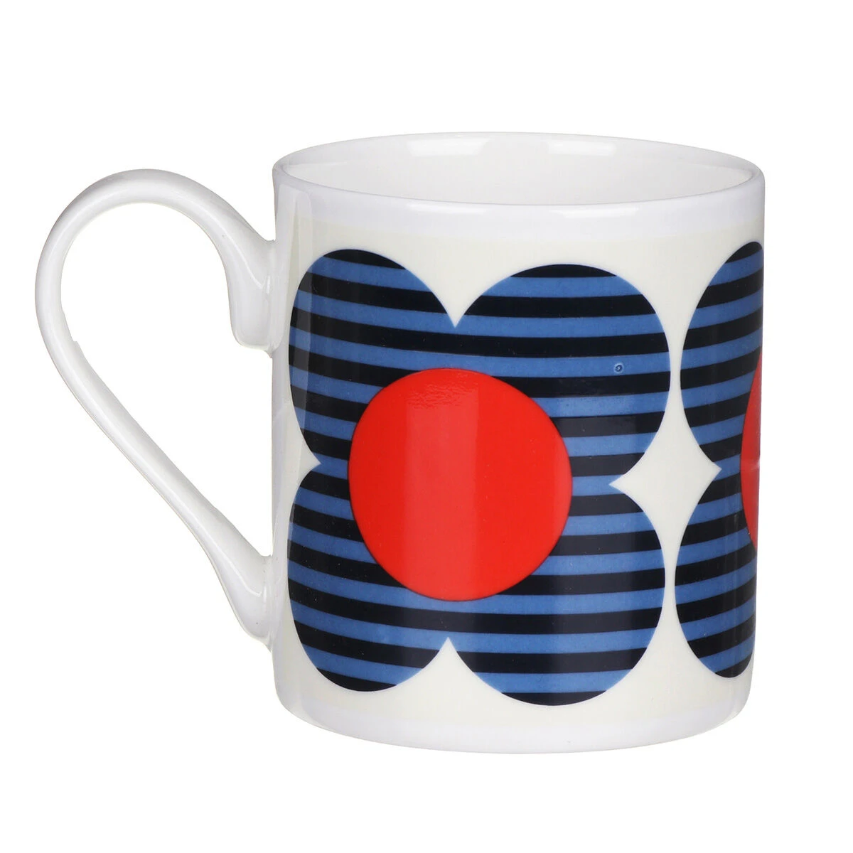 Orla Kiely Blue Striped Flower Standard Mug 5 Orla Kiely Blue Striped Flower Standard Mug - Image 3
