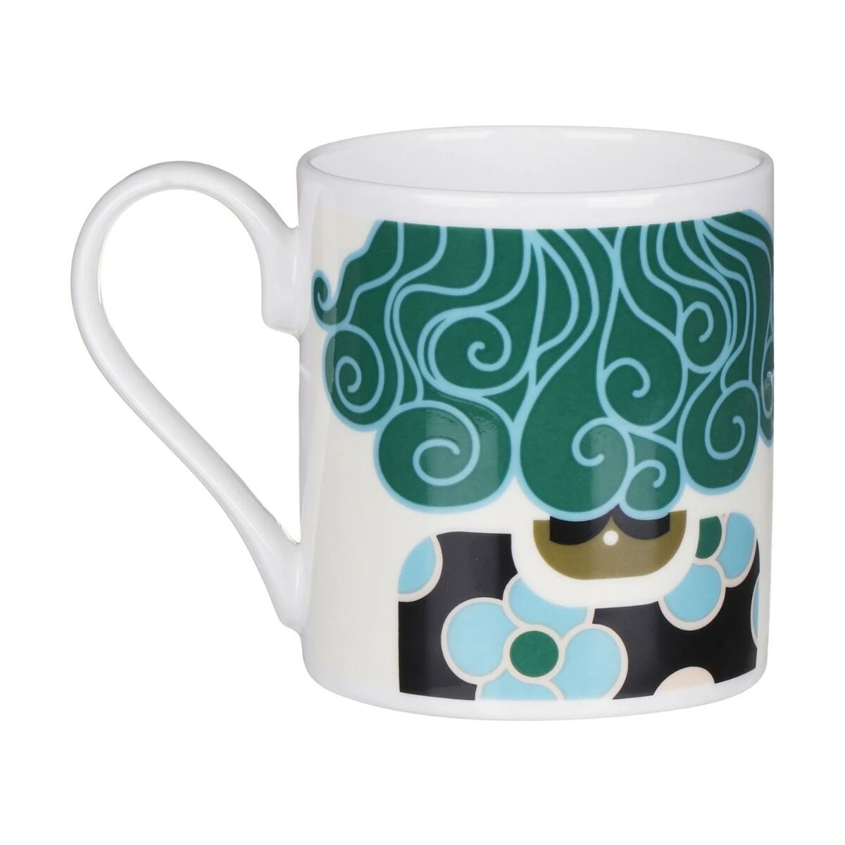 Orla Kiely Dee Dee Teal Standard Mug 5 Orla Kiely Dee Dee Teal Standard Mug - Image 3