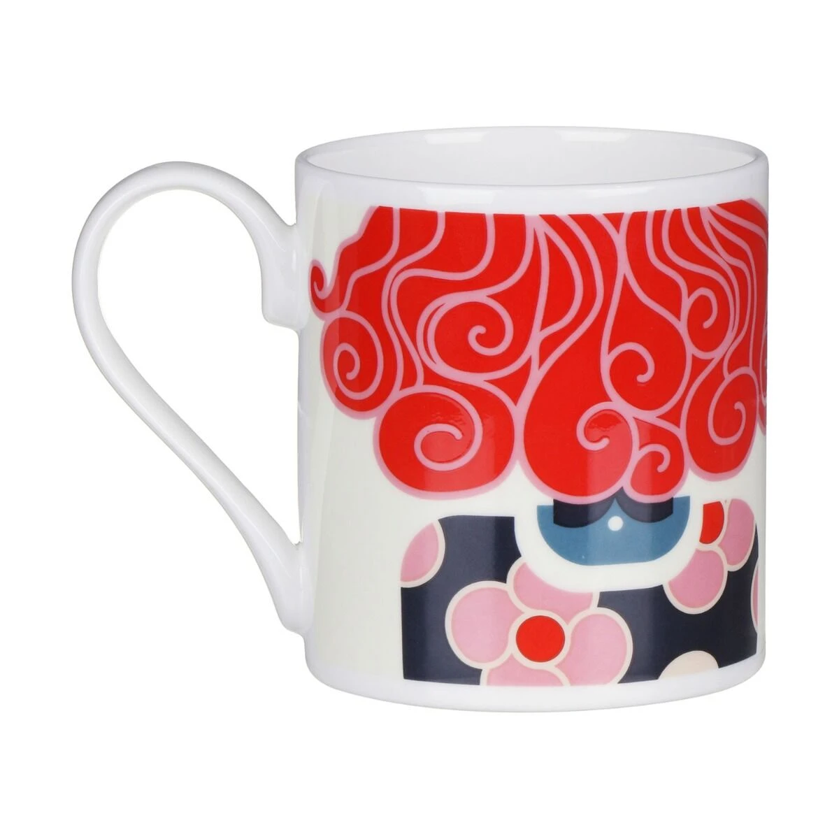 Orla Kiely Dee Dee Red Standard Mug 5 Orla Kiely Dee Dee Red Standard Mug - Image 3