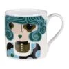 Orla Kiely Dee Dee Teal Large Mug -Orla Kiely mclaggan smith orla kiely msqok170 dee dee teal large mug 01