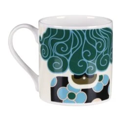Orla Kiely Dee Dee Teal Large Mug -Orla Kiely mclaggan smith orla kiely msqok170 dee dee teal large mug 03