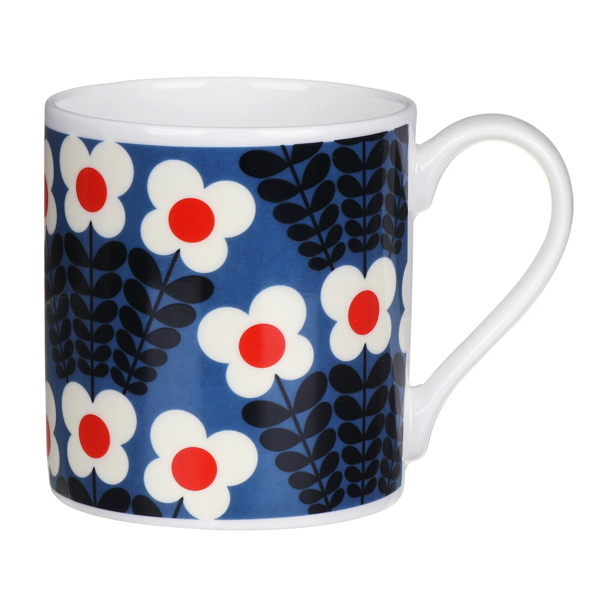 Orla Kiely Blue Bunch Of Stems Large Mug 3 Orla Kiely Blue Bunch Of Stems Large Mug
