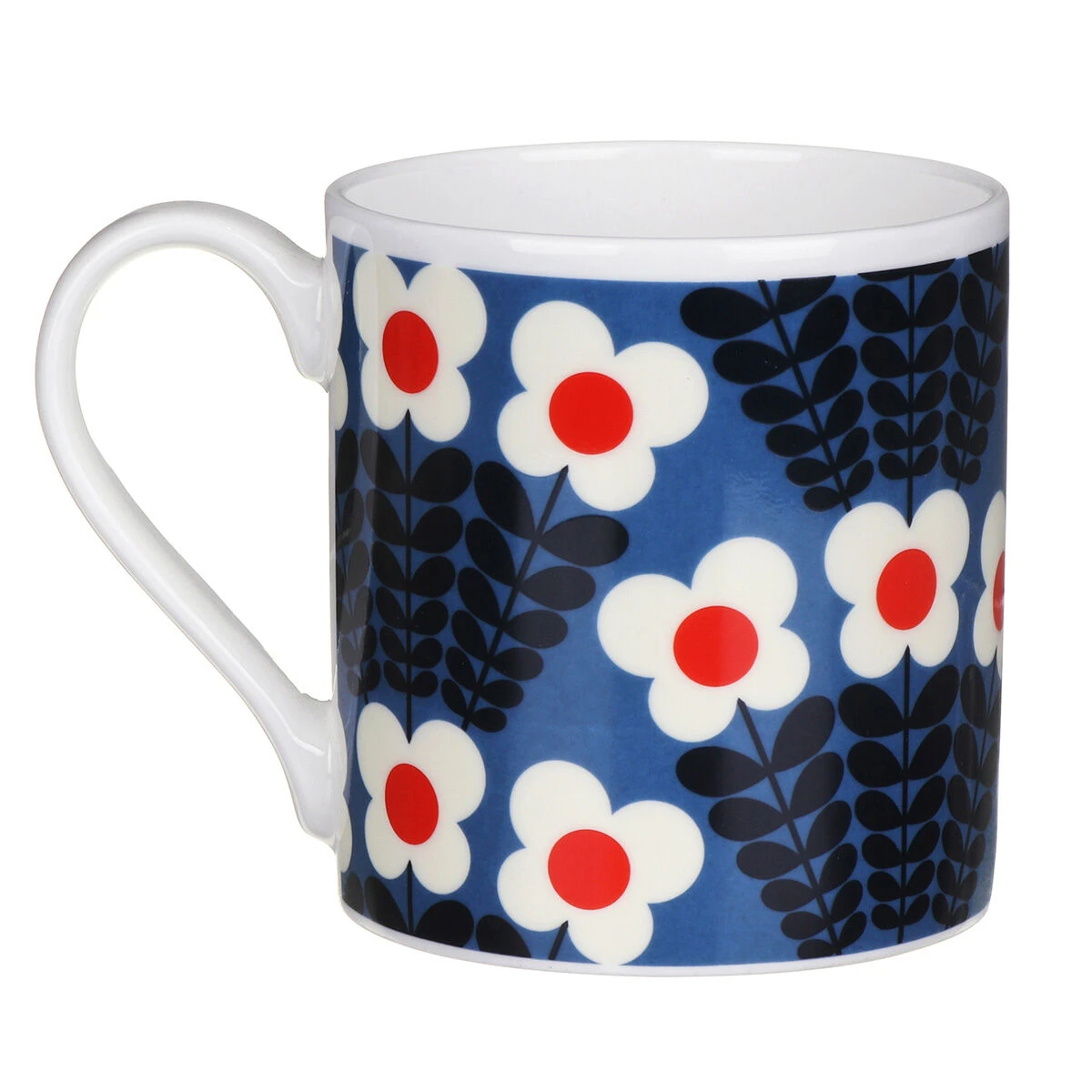 Orla Kiely Blue Bunch Of Stems Large Mug 5 Orla Kiely Blue Bunch Of Stems Large Mug - Image 3