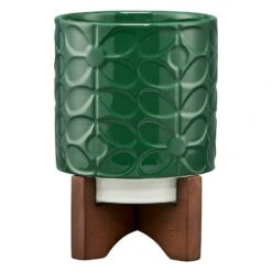 Orla Kiely Sixties Stem Jade Ceramic Plant Pot