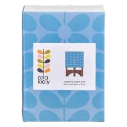 Orla Kiely Sixties Stem Sky Ceramic Plant Pot -Orla Kiely ok644 orla kiely ceramic plant pot sixties stem sky 02 1