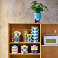 Orla Kiely Sixties Stem Sky Ceramic Plant Pot -Orla Kiely orla kiely lifestyle ok612 ok613 ok614 ok616 ok644 ok694 ok716 4
