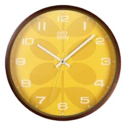 Orla Kiely Mustard Wall Clock