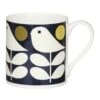 Orla Kiely Navy Early Bird Large Mug -Orla Kiely orla kiely qok110 early bird navy mug boxed 01
